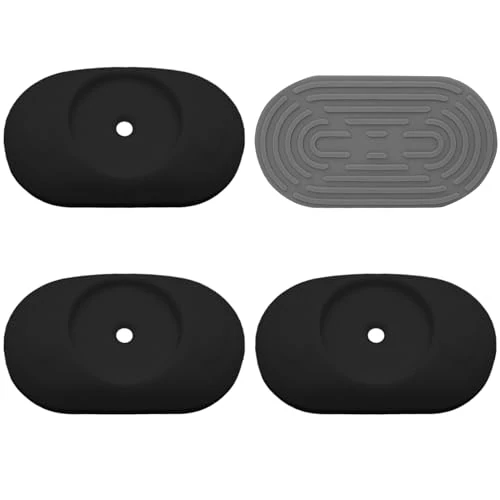 4 Piece Stair Door Protector Wall Mat, Child Safety Door Accessories, Door Wall Protection, Pressure Mounted Baby Gate Accessories, Suitable for Wide Stair Doors, Guardrails, (Black)