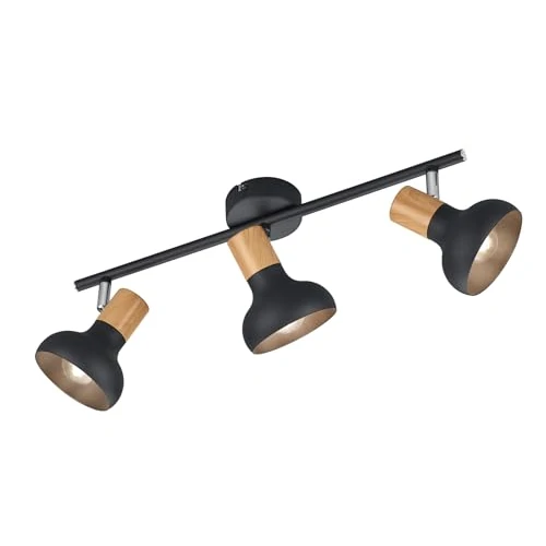 Offerta a tempo: Reality Spot Bar Latika R81523032, Metallo Nero opaco, legno sintetico, escl. 3x E14 - 0.00% da 22.83 € a 22.83 €