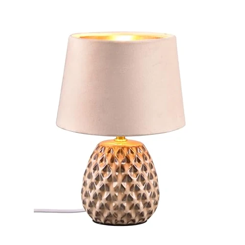 Beperkte aanbieding: Reality RL Ariana R51531044 Tafellamp, keramische sokkel beige, lampenkap fluweelachtig beige/goud, excl. 1x E14 van 35.99 EUR naar 19.59 EUR (besparing 46%)