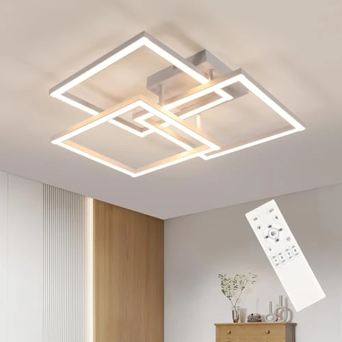Limitiertes Angebot: DELIPOP LED Deckenlamape Wohnzimmer Modern, 40W Wohnzimmerlampe mit Fernbedienung Stufenlos Dimmbar, Geometrisch Deckenbeleuchtung für Schlafzimmer Wohnzimmer Flur Esszimmer Arbeitszimmer,3000-6500K von 69.90 EUR auf 69.90 EUR (Spare 0%)