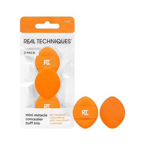 Zeitlich begrenztes Angebot: Real Techniques Mini Miracle Concealer Puff Trio, kleiner Make-up-Puff für flüssige und cremige Foundation und Concealer, zielgerichtetes Abdecken, 3 Stück von 7.99 € auf 7.64 € (4% Rabatt)