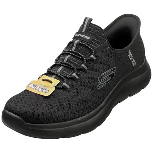 Skechers Uomo Summits High Range Scarpe da Ginnastica, Black Mesh/Trim, 39 EU Larga