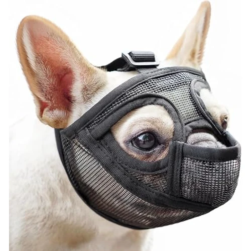 Limited offer: Mayerzon Short Snout Dog Muzzle for French Bulldog with Full Pant Design to Prevent Eating Biting, Soft Mesh Dog Muzzle for Shih Tzu Pug English Bulldog for Grooming Walking, Allow to Drink and Feed from 19.99 EUR to 19.99 EUR (save 0%)