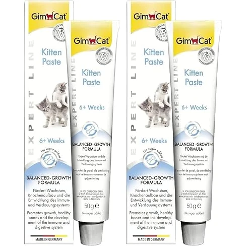 Offerta a tempo: GimCat EXPERT LINE Kitten Pasta, Snack per gatti funzionale che migliora lo sviluppo dei gattini, 1 tubetto, 1 x 50 g (Confezione da 2) - 6% da 12.98 € a 12.16 €