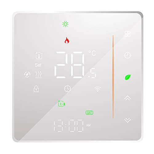 Offre limitée : Fesjoy Thermostat intelligent WiFi - Programmable hebdomadaire - Prise en charge du contrôle tactile/application mobile - Commande vocale - Compatible avec la maison - Pour chauffe-eau à eau/gaz - 5 A de 56.89 € à 9.17 € (84% de remise)