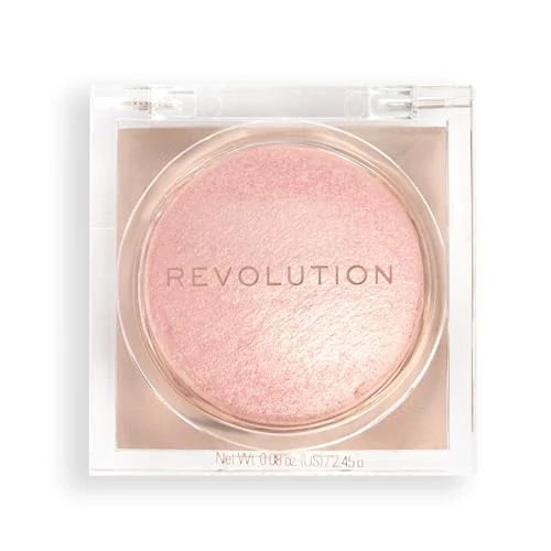 Makeup Revolution Beam Bright Highlighter, All Over Face Glow, Powder To Liquid Formula, 5 Different Shades, Pink Seduction