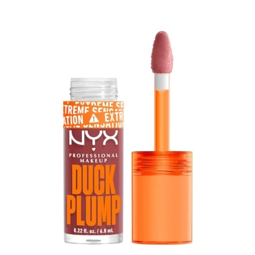 NYX Professional Makeup Laque à Lèvres Repulpante, Couleur Intense, Hautement Pigmentée, Fini Ultra-Brillant, À l'Huile de Gingembre, Vegan, Duck Plump, Teinte : Mauve Out My Way