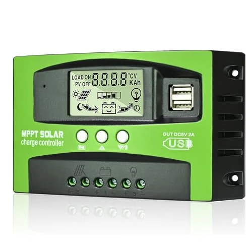 Offerta a tempo: MPPT 60A Regolatore di Carica Solare 12V 24V Auto, Regolatore di Carica 60A MPPT con Sensore Temperatura e LCD Display 2 porte USB Adatto, per pannelli solari 12V 24V al Piombo e Litio Batterie - 0.00% da 34.99 € a 34.99 €
