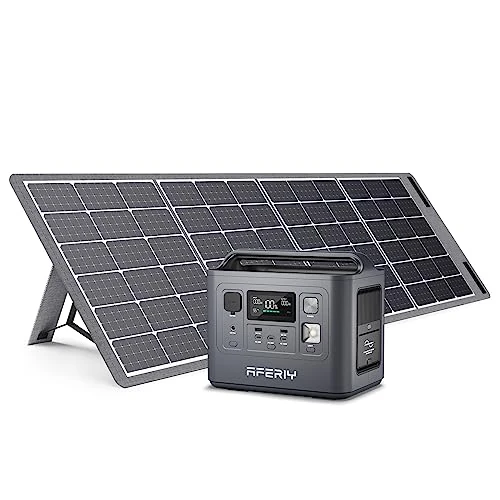 Zeitlich begrenztes Angebot: AFERIY P010 800W Solargenerator mit 200W Solarpanel, 512Wh LiFePO4 & 1.5Std Schnellladung Tragbare Powerstation, <10ms USV, 8 Ausgänge, BMS, Reine Sinuswelle 230V, für Party/Camping/Wohnmobil/Notfall von 459.00 € auf 459.00 € 
