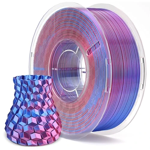 Offerta a tempo: ELEGOO PLA Filamento Stampante 3D 1,75mm seta Blu Magenta 1KG | precisione dimensionale +/- 0,05mm, bobina di plastica da (2,2lbs), materiali di stampa 3D, adatto per la maggior - 5% da 18.99 € a 18.04 €