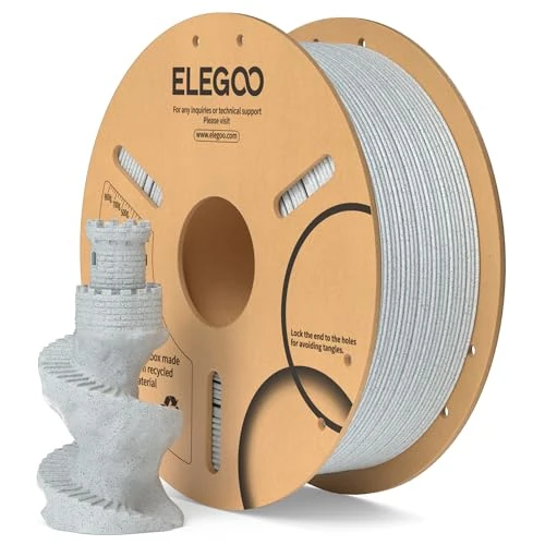ELEGOO filamento PLA 1,75 mm contiene polvere di marmo 1KG per stampante 3D, precisione dimensionale +/- 0,02 mm cartone PLA bobina di stampa 3D filamento