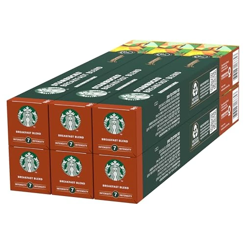 Offerta a tempo: STARBUCKS Breakfast Blend by Nespresso Caffè Lungo, 6 confezioni da 10 capsule (60 capsule compatibili Nespresso) - 23% da 24.99 € a 19.14 €