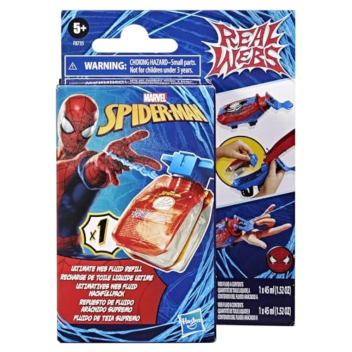 Offerta a tempo: Hasbro Marvel, Spider-Man, Ricarica di Fluido Ragnatela Eccezionale Real Webs, da Usare col Blaster Giocattolo per Il Roleplay Real Webs - 0.00% da 10.99 € a 10.99 €