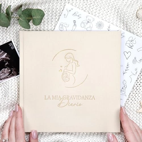 Offerta a tempo: Wellode Diario della Gravidanza in Italiano con 105 Pagine e Adesivi - 9 Mesi di Ricordi da Custodire per Sempre - Libro Gravidanza da Compilare - Regalo Prezioso per Future Mamme (Crema) - 23% da 25.99 € a 19.99 €