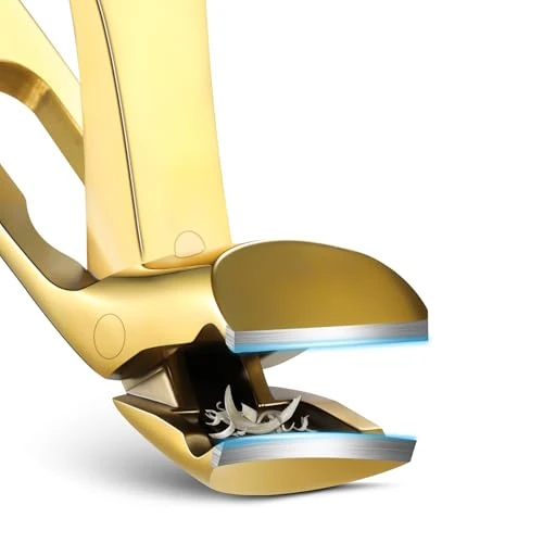 Offerta a tempo: FVION tagliaunghie a testa angolata, taglia unghie per piedi con apertura a ganascia larga, tronchesino unghie piedi per mani, tagliaunghie unghie spesse portatile ultra affilato (Oro) - 35% da 13.99 € a 9.04 €