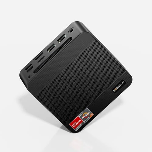 Offerta a tempo: BOSGAME P4 Mini PC, Ryzen 7 5700U (fino a 4,3GHz, 8C/16T) DDR4 16GB RAM 512GB NVMe M.2 SSD Mini Computer Desktop, WiFi6E/BT5.2/Triple Display 4K@60Hz Output & 2.5 Gigabit Ethernet - 0% da 299.20 € a 299.20 €