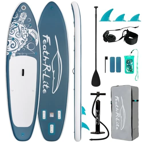 Offerta a tempo: FEATH-R-LITE SUP Gonfiabile Adulti 150kg Tavola da Paddle Gonfiabile Stand Up Paddle Gonfiabile Tavola Surf Paddle Board con Accessori Completi per Tavola SUP - 27% da 219.99 € a 161.49 €
