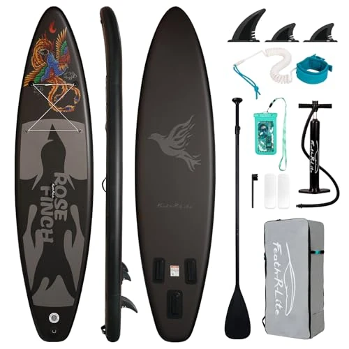 Offerta a tempo: FEATH-R-LITE Tavola da SUP gonfiabile,resistente adatta per tutti i livelli di abilità, kit completo di pagaia regolabile,pompa,zaino da viaggio,cordino,borsa impermeabile - 0.00% da 199.99 € a 199.99 €