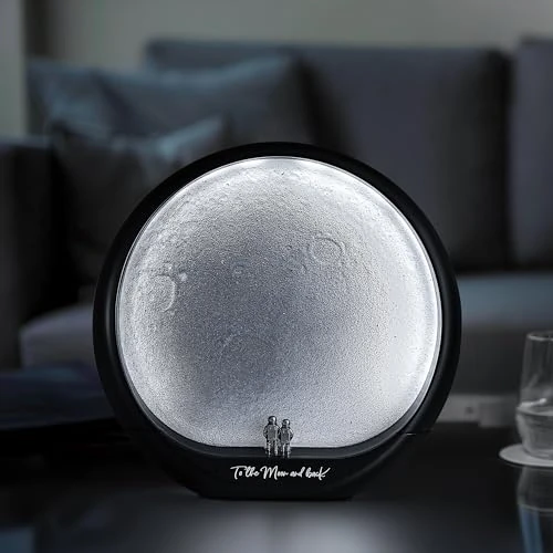mamre Astronaut Couple Lunar Lamp Moon Light 3D Moon Rechargeable Nigh Light Gift Home Decor Lighting for Bedroom Living Room