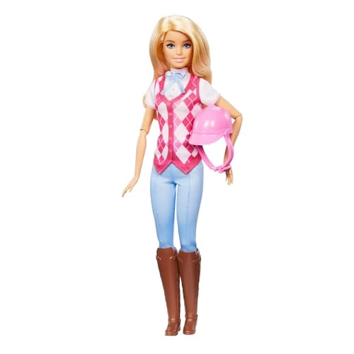 Barbie - Malibu, bambola bionda con outifit e accessori da equitazione inclusi, ispirata alla serie Netflix I misteri ricerca del cavallo scomparso, 3+ anni, HXJ38