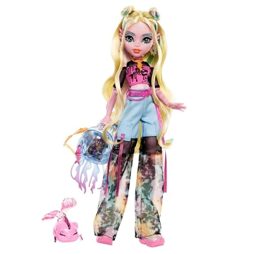 Offre limitée : Monster High Poupée Lagoona Blue Poupée habillée d’un t-shirt en maille et pantalon cargo, comprend son poisson de compagnie Neptuna et des accessoires comme un sac à dos, HXH75 de 59.99 € à 59.99 € (0.0% de remise)