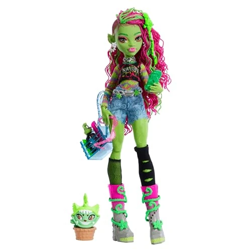 Limited-time offer: Monster High Venus McFlytrap Doll | Plant Monster in Graphic Tee with Pet Cat Chewlian & 7 Accessories like Backpack, Notebook, Snacks & More​​​, HRP81 from 29.99 £ to 16.14 £ (save 46%)