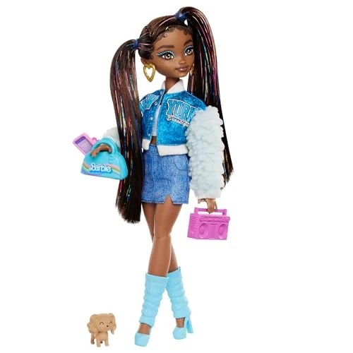 Oferta ograniczona: Barbie Dream Besties Lalka modowa „Brooklyn” do ustawiania w różnych pozach z długimi czarnymi włosami i 8 akcesoriami z motywem muzyki i tworzenia filmów, HYC22 z 62.00 EUR na 62.00 EUR (znizka 0%)