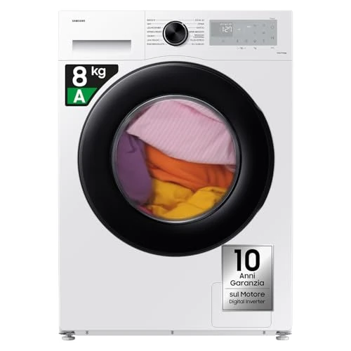 Samsung Crystal Clean WW80CGC04DAHET Machine à laver 8 kg, Wi-Fi, Ecobubble, vapeur, chargeur frontal, 60 x 85 x 60 cm