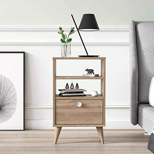 Offerta a tempo: Ruumstore Night Stand, Vega Shelf Combo, Chipboard, Oak, Taglia unica, Easy Assembly, 25D x 45W x 74H - 0.00% da 61.20 € a 61.20 €