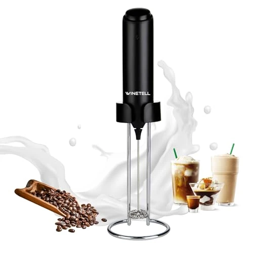 Tijdelijke aanbieding: Oplaadbare draagbare elektrische melkopschuimer met USB C-oplaadstandaard voor lattes - Krachtige garde drankschuimer voor koffie, warme chocolademelk, cappuccino, frappe, matcha van 38.38 EUR naar 38.38 EUR (korting 0%)