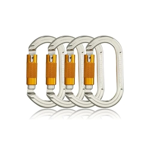 Zeitlich begrenztes Angebot: SOB Karabiner Kletterkarabiner Karabinerhaken aus Aluminium Schlüsselanhänger Karabinerhaken für hohe Beanspruchung mit Schraubsicherung zum Klettern, Abseilen, Hängematten (22KN(4 Pack)) von 38.98 € auf 38.98 € (0.00% Rabatt)