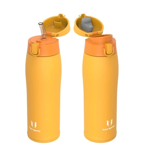 Tijdelijke aanbieding: Super Sparrow Geïsoleerde Waterfles - Reismok - 350ml, 500ml, 750ml, 950ml - Roestvrijstalen Drinkflessen - BPA-vrij - Lekvrije Metalen Fles - Inclusief 2 Dopjes: Rietjesdop & Drinktuitdop van 17.95 EUR naar 15.25 EUR (korting 15%)
