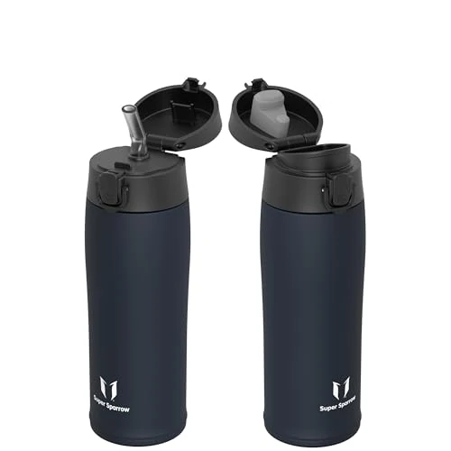 Limited-time offer: Super Sparrow Water Bottle Stainless Steel 18/8 - Travel Mug - 500ml - Insulated Metal Water Bottle - BPA Free - Leakproof Drinks Bottle from 14.97 £ to 14.97 £ (save 0.00%)