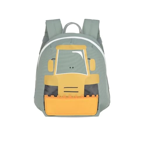 LÄSSIG Small Children's Backpack for Nursery, Crib Backpack with Chest Strap, 20 x 9.5 x 24 cm, 3.5 L/Tiny Backpack Excavator, Excavator, Children's Backpack