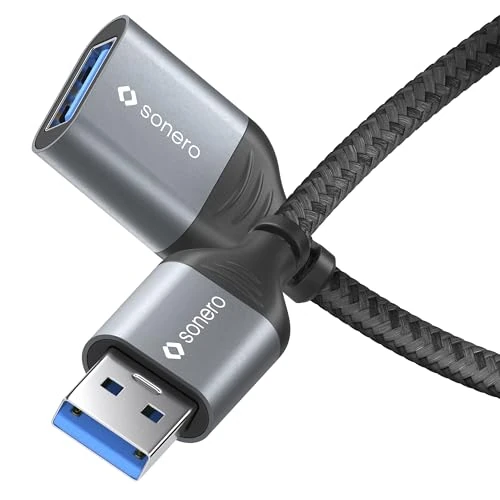 Offerta a tempo: Sonero® Cavo dati da USB-A a USB-A, cavo di prolunga, cavo USB tipo A, USB 3.0, 5 GB/s, grigio siderale/nero, 3,00 m - 0.00% da 6.99 € a 6.99 €