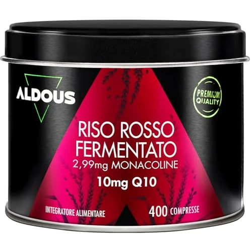 Riso Rosso Fermentato con Coenzima Q10-400 Compresse - +1 Anno - Supporto Cardiovascolare - 2,99 mg di Monacolina K - Lievito Riso Rosso per Cuore - Senza Citrinina