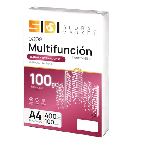 Offerta a tempo: Carta A4, fogli da 100 g, carta stampante, formato A4, confezione di fogli per uso scolastico, lavorativo o personale, fogli A4 per fotocopiatrice e multiuso, carta DIN A4 extra bianca - SIDI (400 h, - 46% da 22.01 € a 11.86 €
