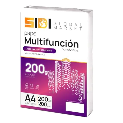 Zeitlich begrenztes Angebot: A4-Papier, Blatt mit 200 g, Druckerpapier, Packung für Schule, Arbeit oder Privatgebrauch, A4-Blätter für Kopierer und Mehrzweck, extra weiß – SIDI (200 h, 200 g) von 19.60 € auf 18.91 € (4% Rabatt)