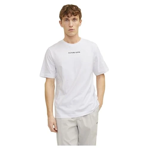 Limited-time offer: JACK & JONES Men's Jcostagger Tee SS Crew Neck T-Shirt, White, XL from 17.99 £ to 17.99 £ (save 0.0%)