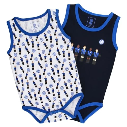 Offerta a tempo: FC Internazionale Milano S.p.A. Set di 2 body smanicati, neonato 0-24 mesi, Unisex, 100% cotone, Bianco, 12 mesi - 0.00% da 18.97 € a 18.97 €
