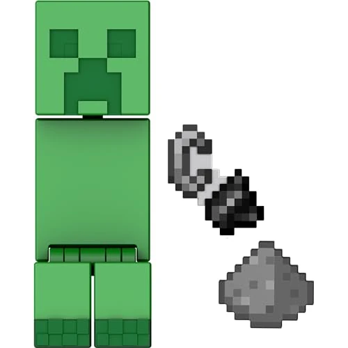 Offerta a tempo: Mattel Minecraft - Personaggio Creeper, action figure alta 9+ cm con design pixelato e accessori inclusi, design ispirato all'iconico videogioco, giocattolo per bambini, 6+ anni, HTL80 - 15% da 11.98 € a 10.19 €