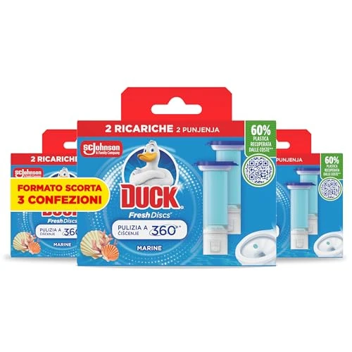 Offerta a tempo: Duck Fresh Discs - Dischi gel igienizzanti WC, Fragranza Brezza Marine - Formato Scorta da 6 Ricariche, 36 Dischi Gel Igienizzanti WC - 32% da 17.69 € a 11.99 €