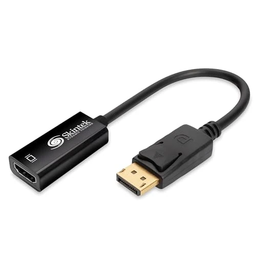 Offerta a tempo: Skintek SK-04-DPH adattatore Display Port (DP) a HDMI, 4K 1080p 60 Hz, maschio-femmina per connettere PC/Notebook/MAC con uscita Display Port a Monitor,Projettore con ingresso HDMI. Cavo 18 cm. - 0.00% da 14.15 € a 14.15 €