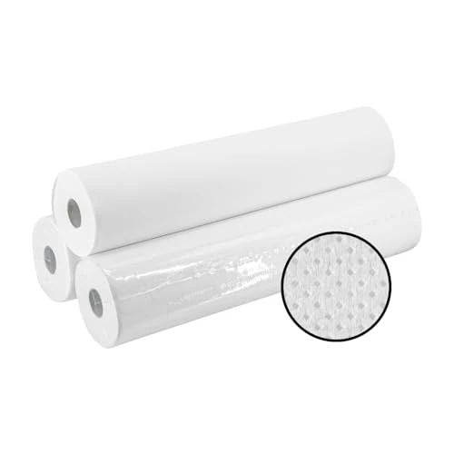 IMBALLAGGI 2000 - Rolle Papier Massageliege Licht, 1 Pack x 3 Stück 100% Zellulose, Papierrollen für Kosmetikerin und weiche und saugfähige Therapien, medizinische Bettwäsche für Toilettenbett Einweg
