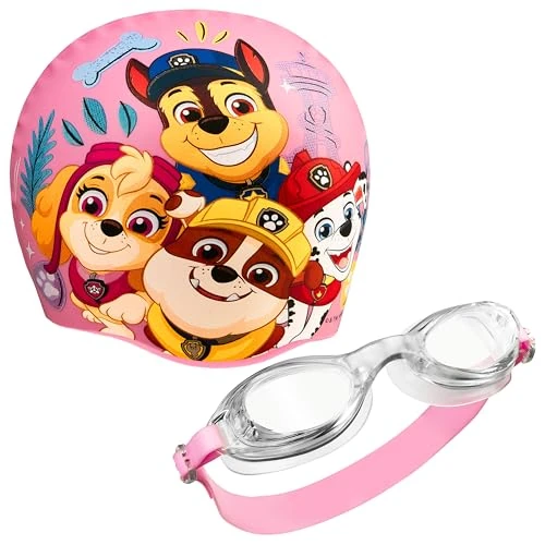 Offre limitée : Pat Patrouille Bonnet de Bain Enfant - Ensemble Lunettes de Natation Anti Buée Protection UV (Rose, 3-6 Ans) de 13.69 € à 13.69 € (0.00% de remise)