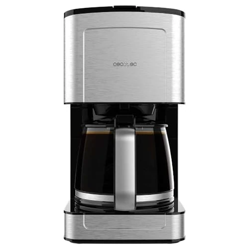 Cecotec Cafetera de Goteo Coffee 56 Heat. 800W de Potencia, Capacidad 1,2L para 10 Tazas, Acabados en Acero Inox, Boquilla Antigoteo, Filtro Permanente o Papel, Autoapagado