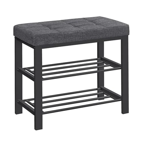 Offerta a tempo: SONGMICS Shoe Bench, 3-Tier Rack for Entryway, 60 * 31 * 49cm, Dark Gray and Black LBS576B33 - 21% da 37.99 € a 29.99 €