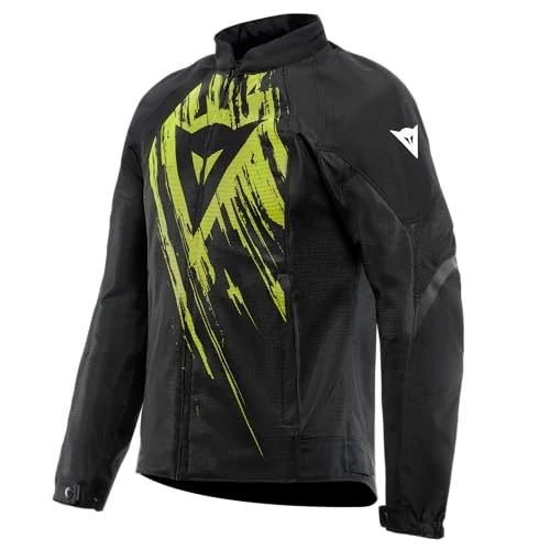 Offerta a tempo: Dainese - Air Graphics Tex Jacket, Giacca Moto Estiva, Ventilata e Leggera, con Protettori Morbidi su Spalle e Gomiti, Man, Nero/Giallo Fluo Asfalto, 54 - 0.00% da 134.95 € a 134.95 €