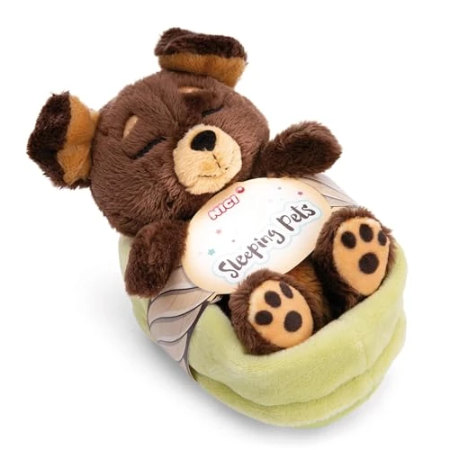 Tijdelijke aanbieding: NICI knuffel hond bruin 12cm, slapend in mand - Pluche knuffel om te knuffelen en van te houden - Duurzaam geproduceerd van gerecycled materiaal - 49748 van 15.61 EUR naar 15.61 EUR (korting 0%)