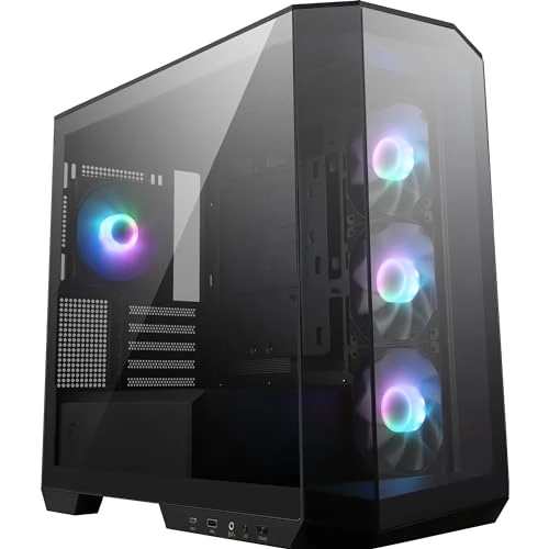 Offerta a tempo: MSI MAG PANO M100R PZ Micro-ATX Case - 3 ventole ARGB da 120 mm e 1 ventola ARGB da 120mm, supporto per GPU, filtri antipolvere, spazio per il routing dei cavi di 33 mm, USB Type-C (20Gbps) - 9% da 99.00 € a 89.99 €